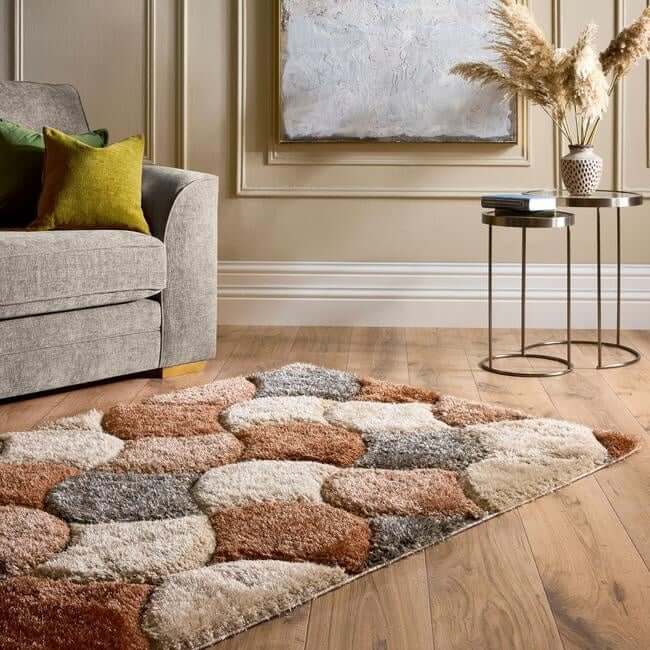 3D Carved Rug Geometric Design