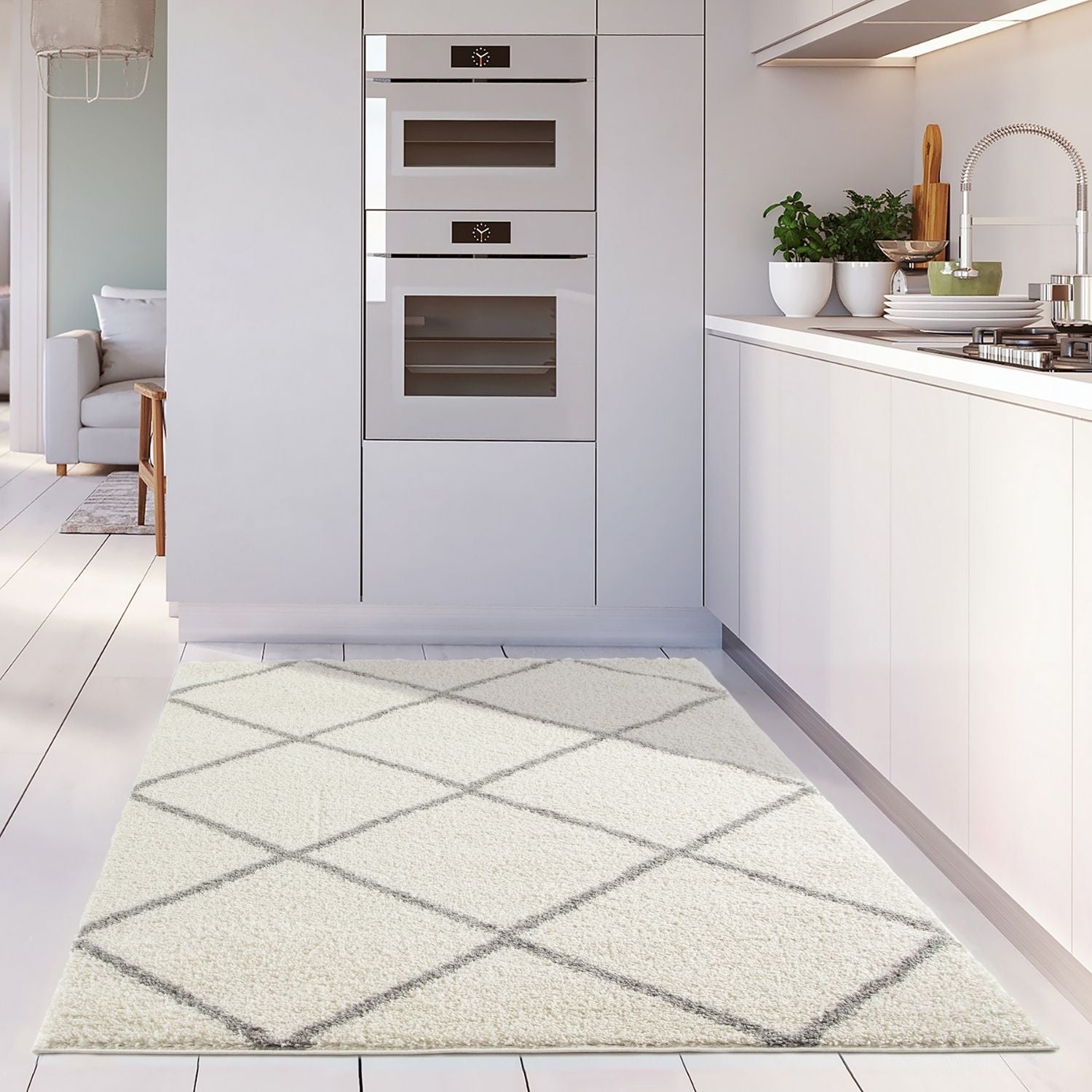 Moroccan Ivory Shaggy Rug | 500