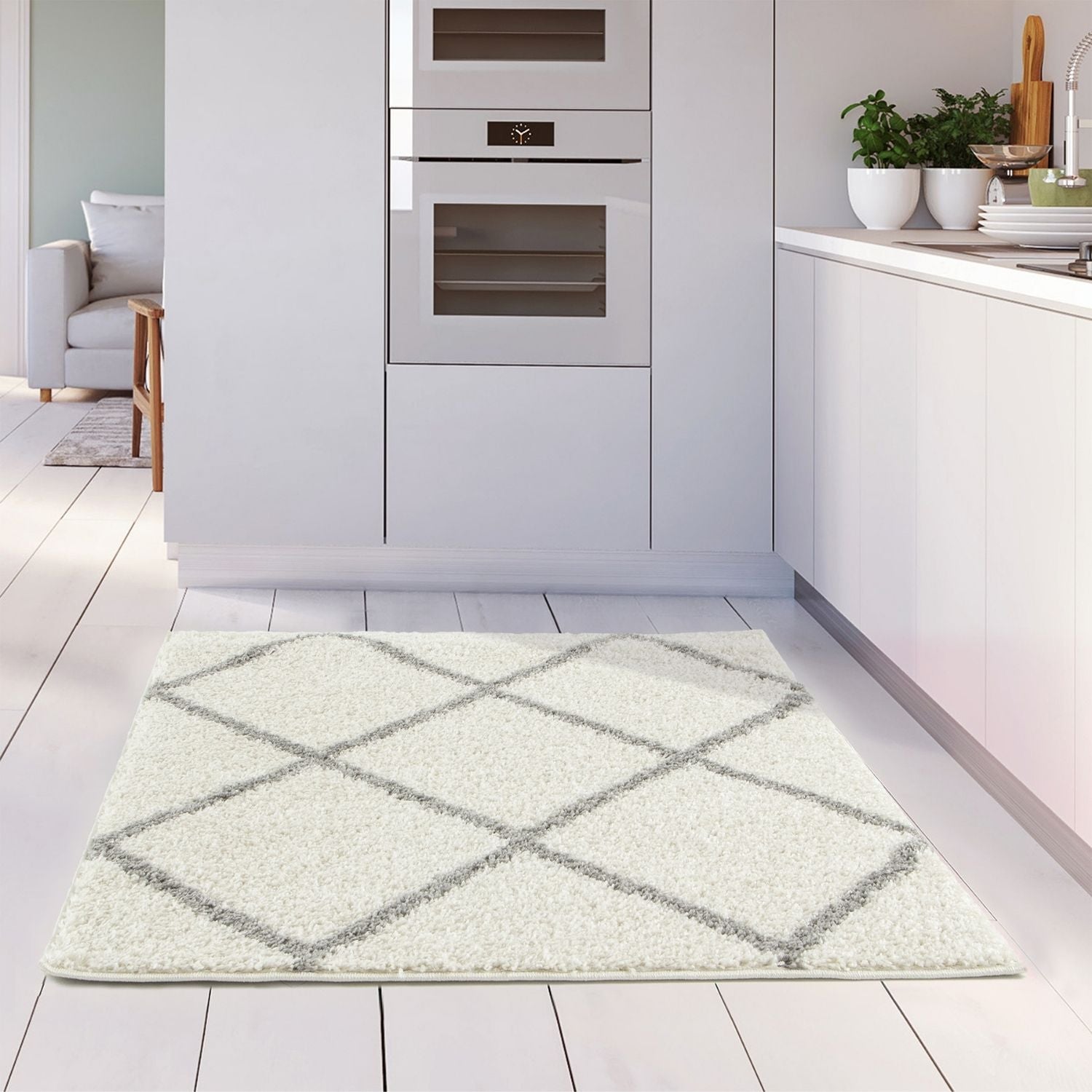 Moroccan Ivory Shaggy Rug | 500