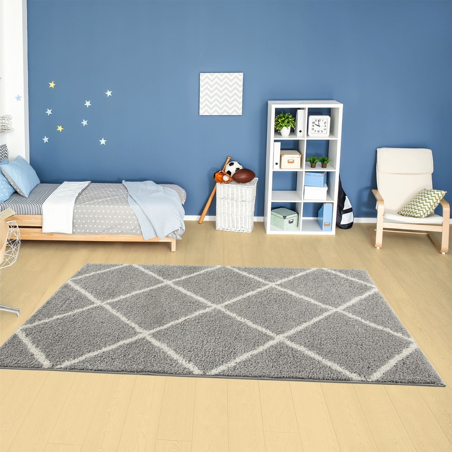 Moroccan Grey Shaggy Rug | 510