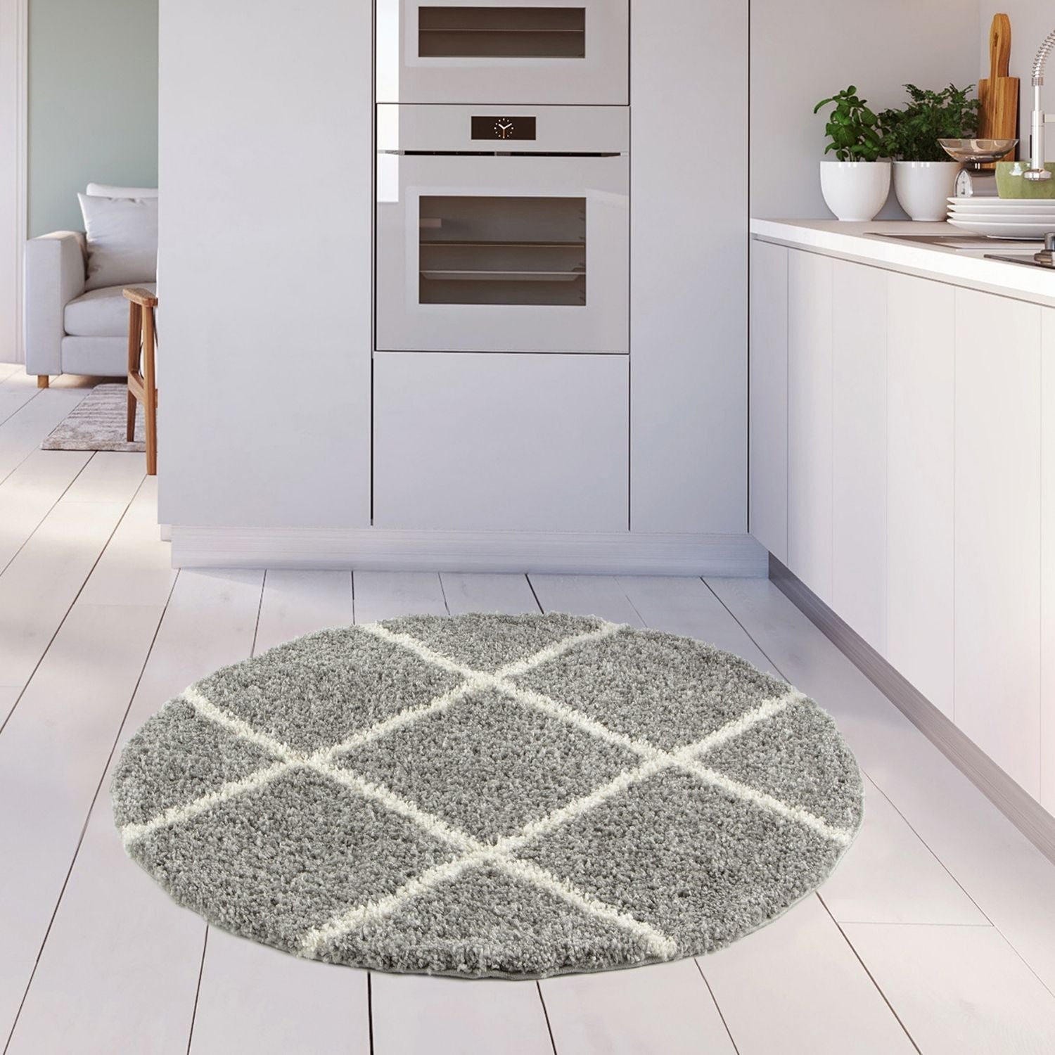 Moroccan Grey Shaggy Rug | 510