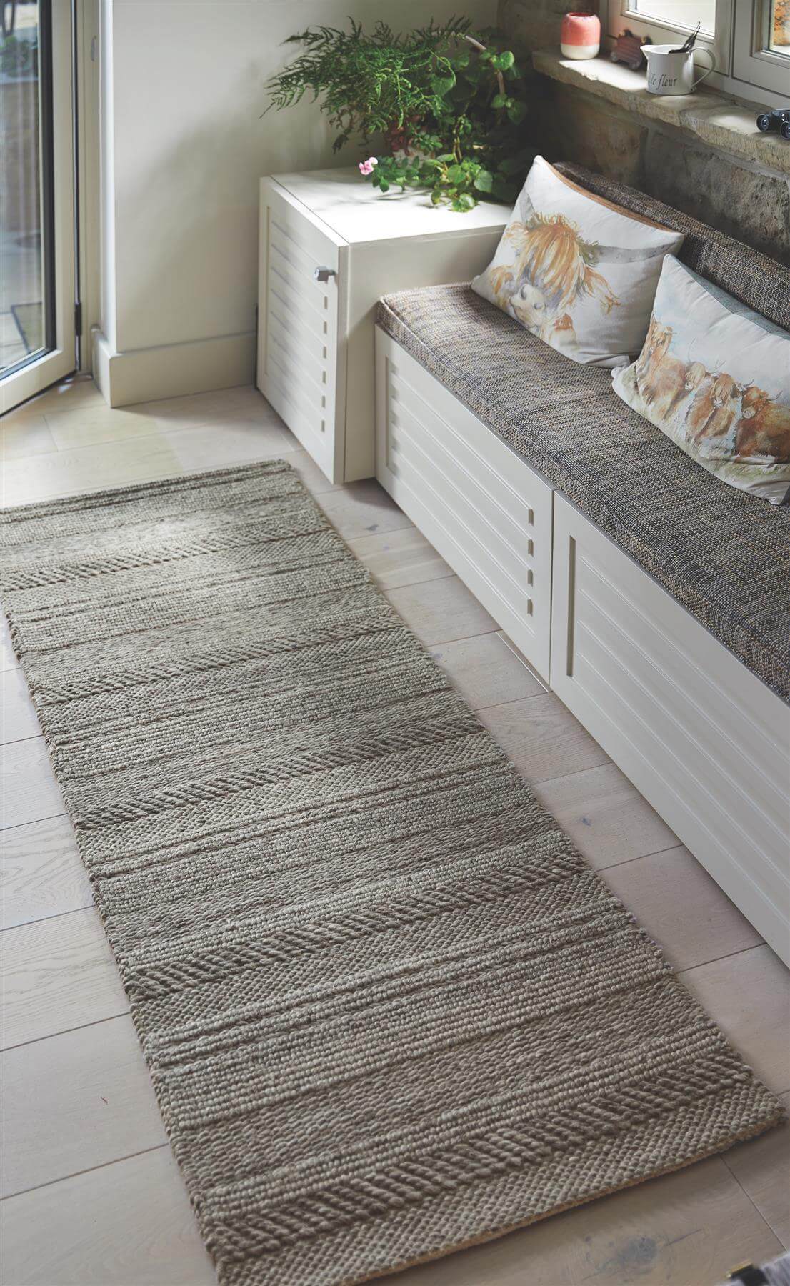 Chunky Natural/Grey Knitted Rug