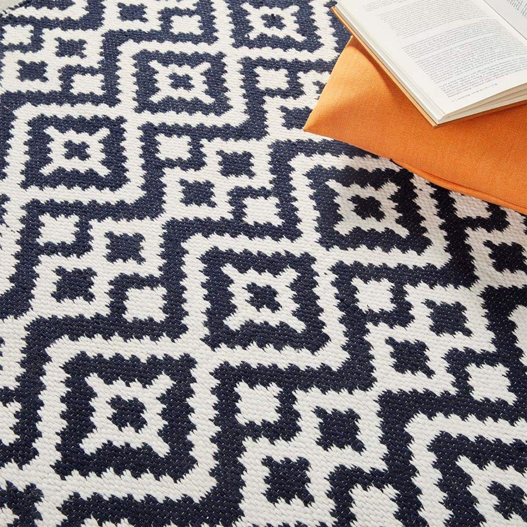 Aztec Blue Outdoor Rug