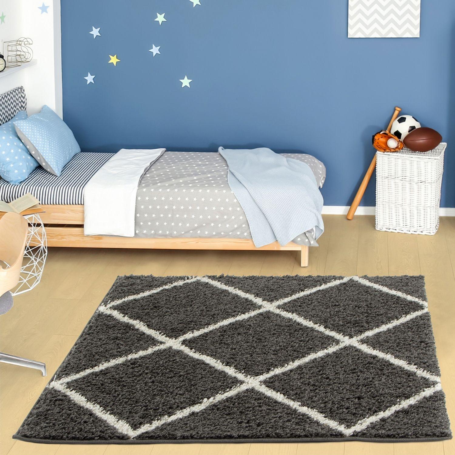 Moroccan Dark Grey Shaggy Rug | 540