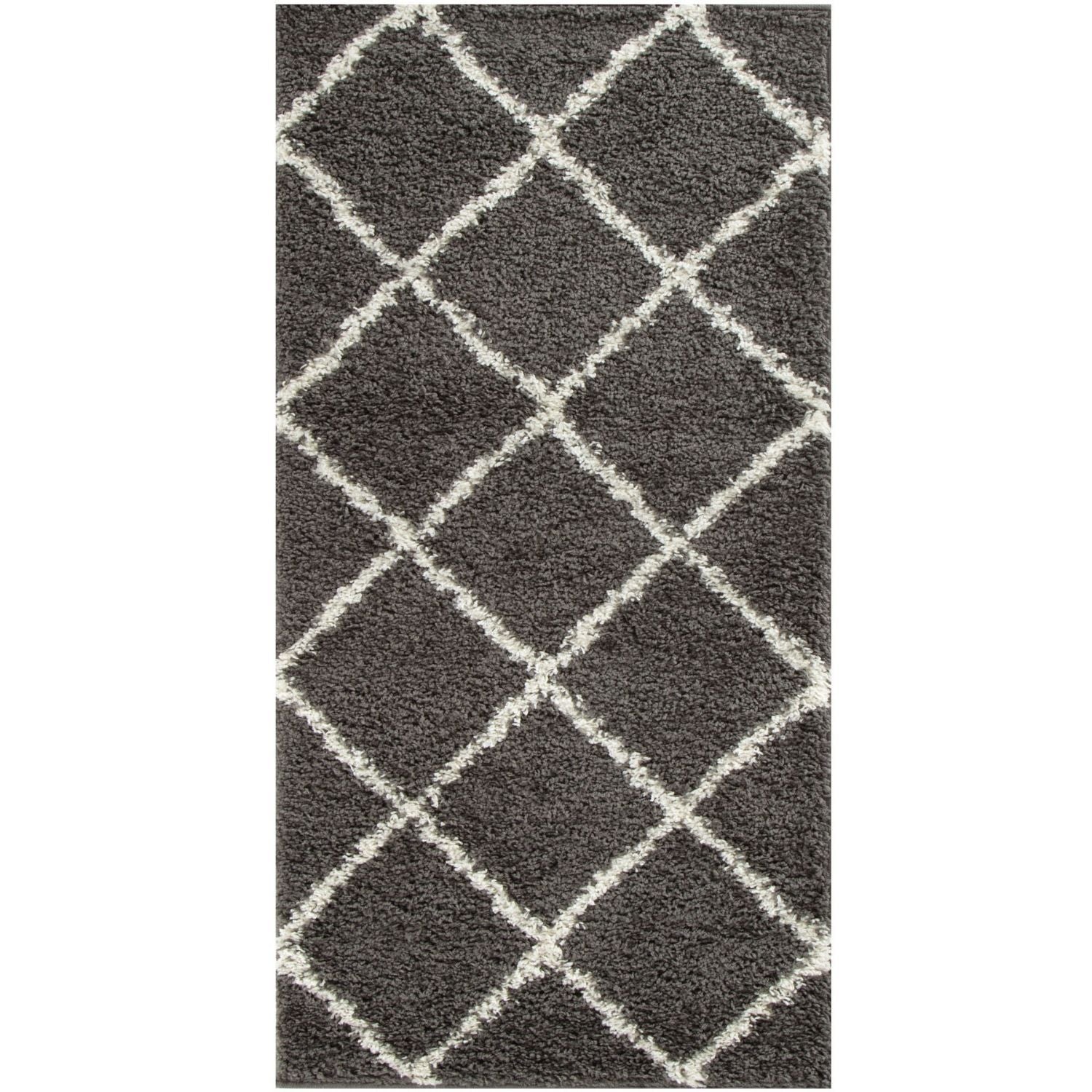 Moroccan Dark Grey Shaggy Rug | 540