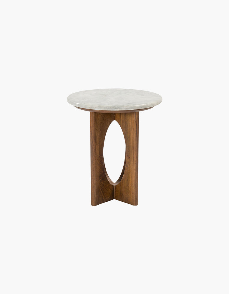 Ranjit Round Nesting Coffee Table Set, Marble & Wood