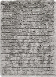 Carved Glamour Silver Grey Shaggy Rug