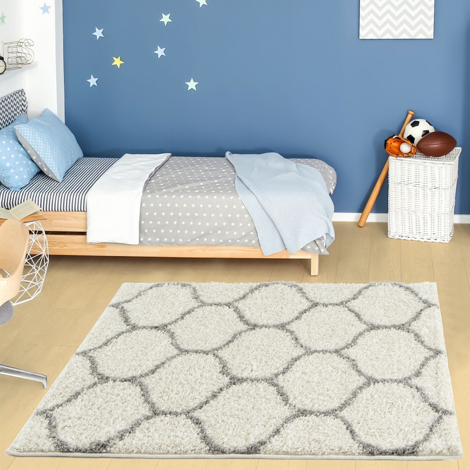 Moroccan Ivory Shaggy Rug | 600