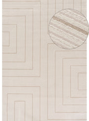 Carmel Cream-Beige Geometric Rug | 6040