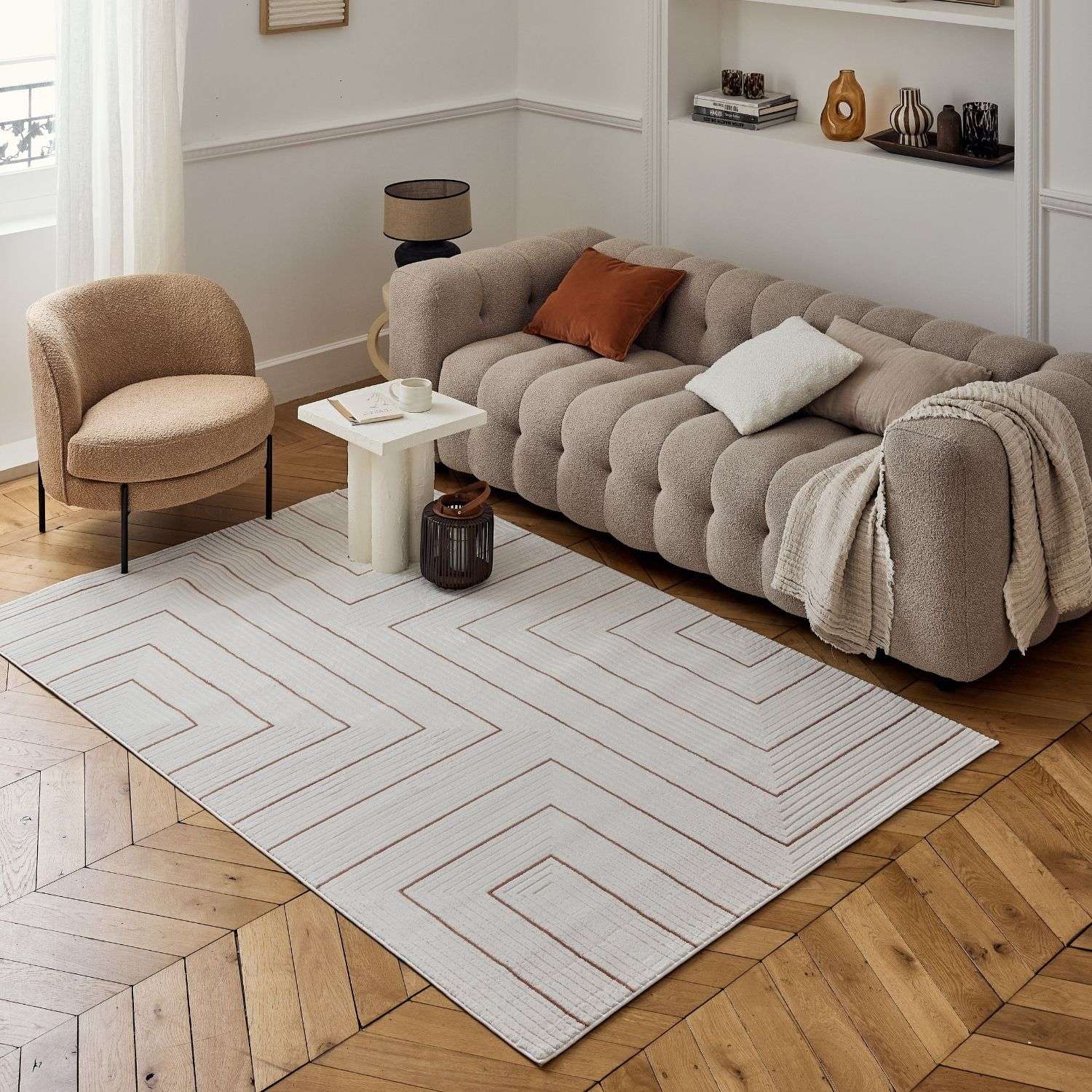 Carmel Cream-Terra Geometric Rug | 6040