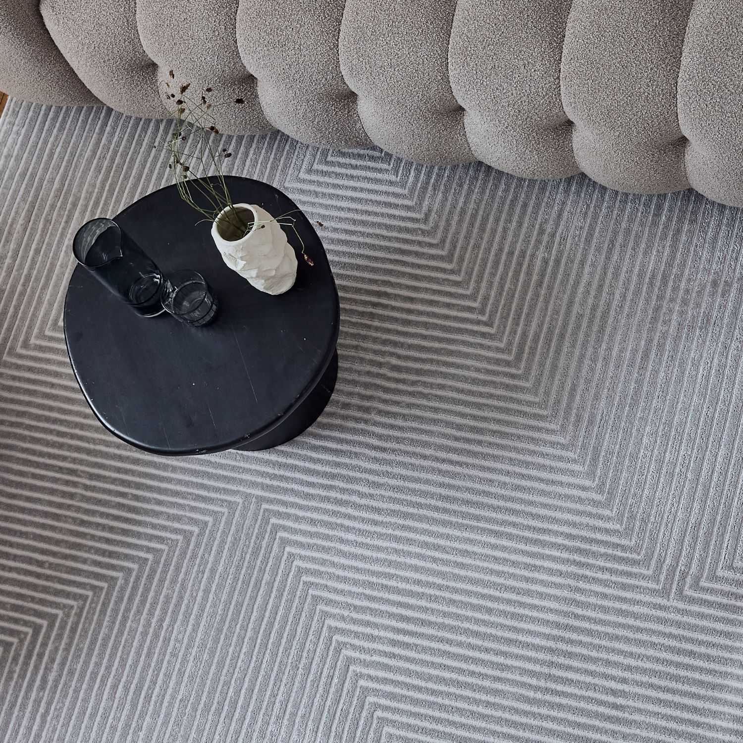 Carmel Grey-Cream Geometric Rug | 6050