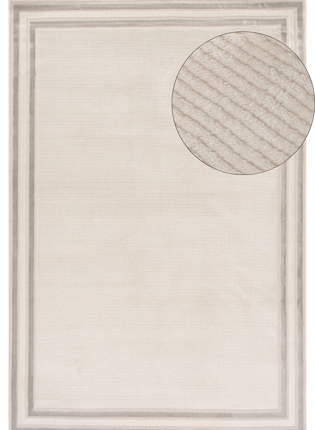Carmel Cream-Grey Bordered Rug | 6060