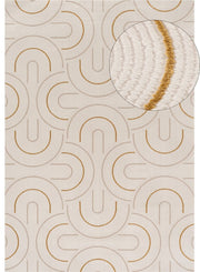 Carmel Cream-Gold Geometric Rug | 6070