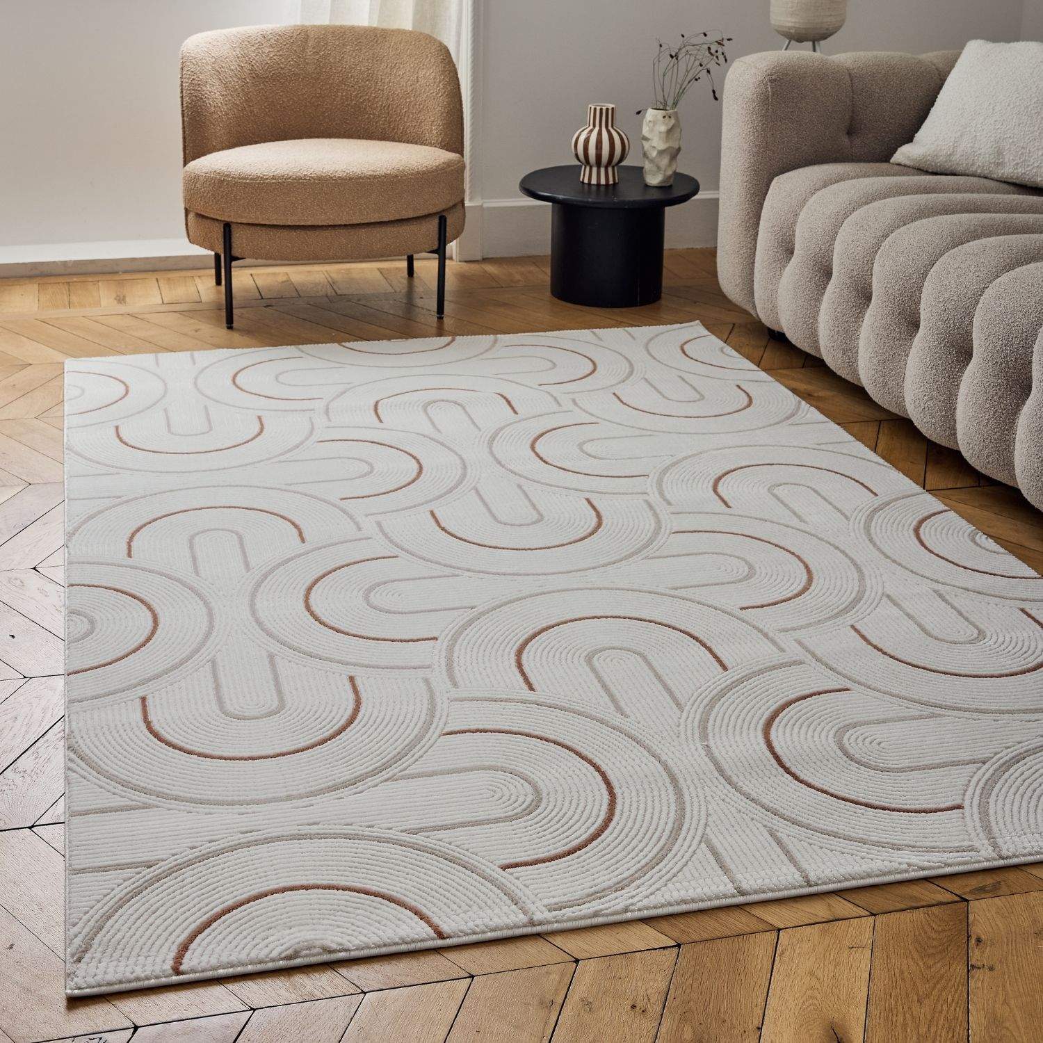 Carmel Cream-Terra Geometric Rug | 6070