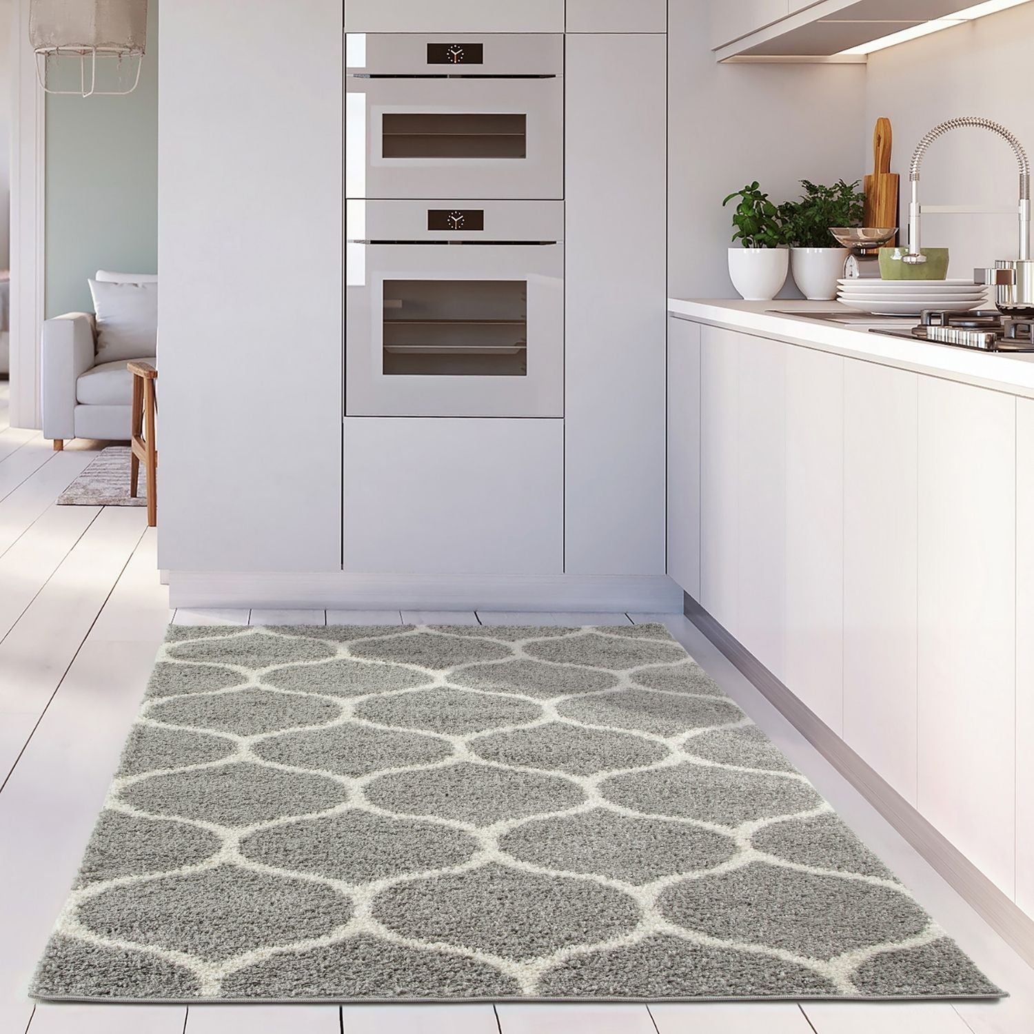 Moroccan Grey Shaggy Rug | 610