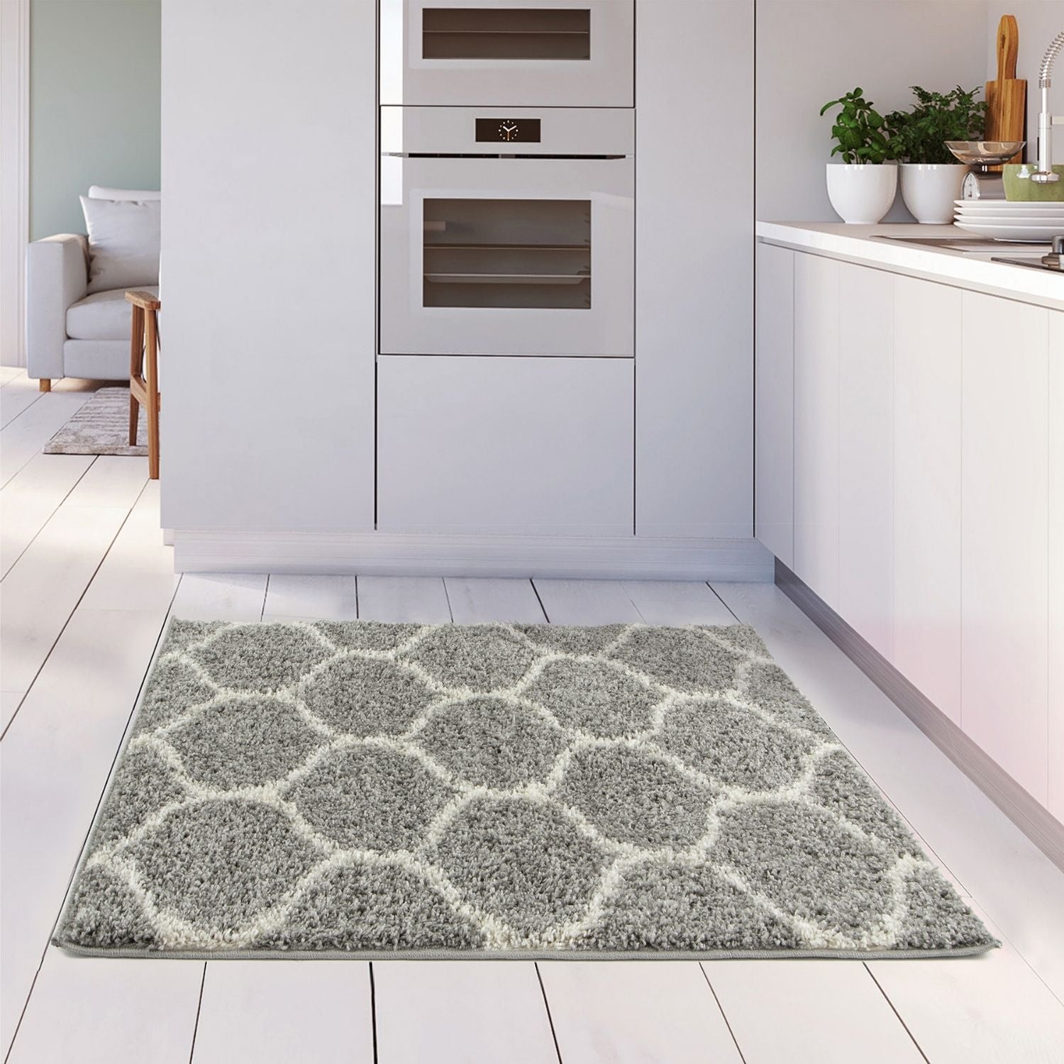 Moroccan Grey Shaggy Rug | 610