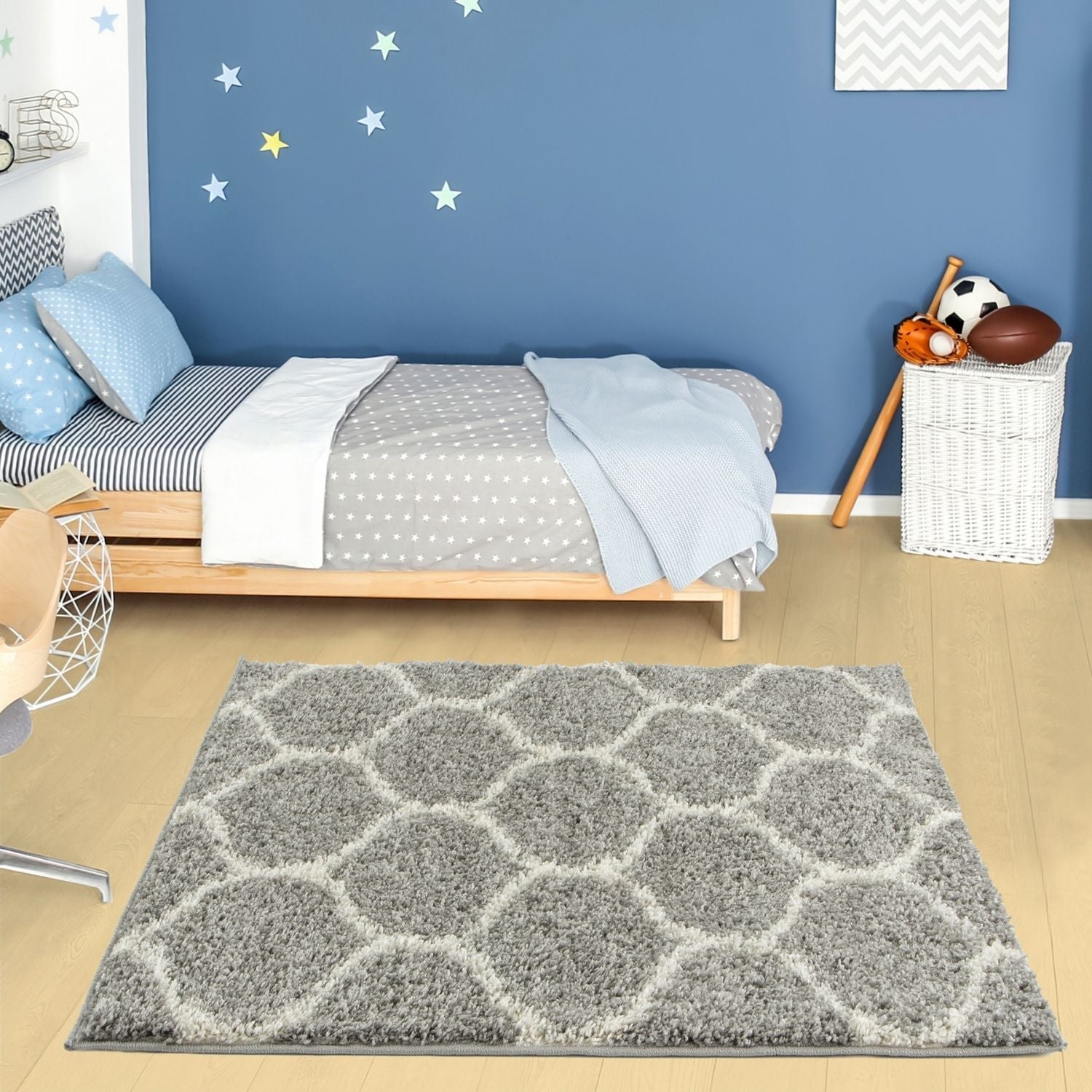 Moroccan Grey Shaggy Rug | 610