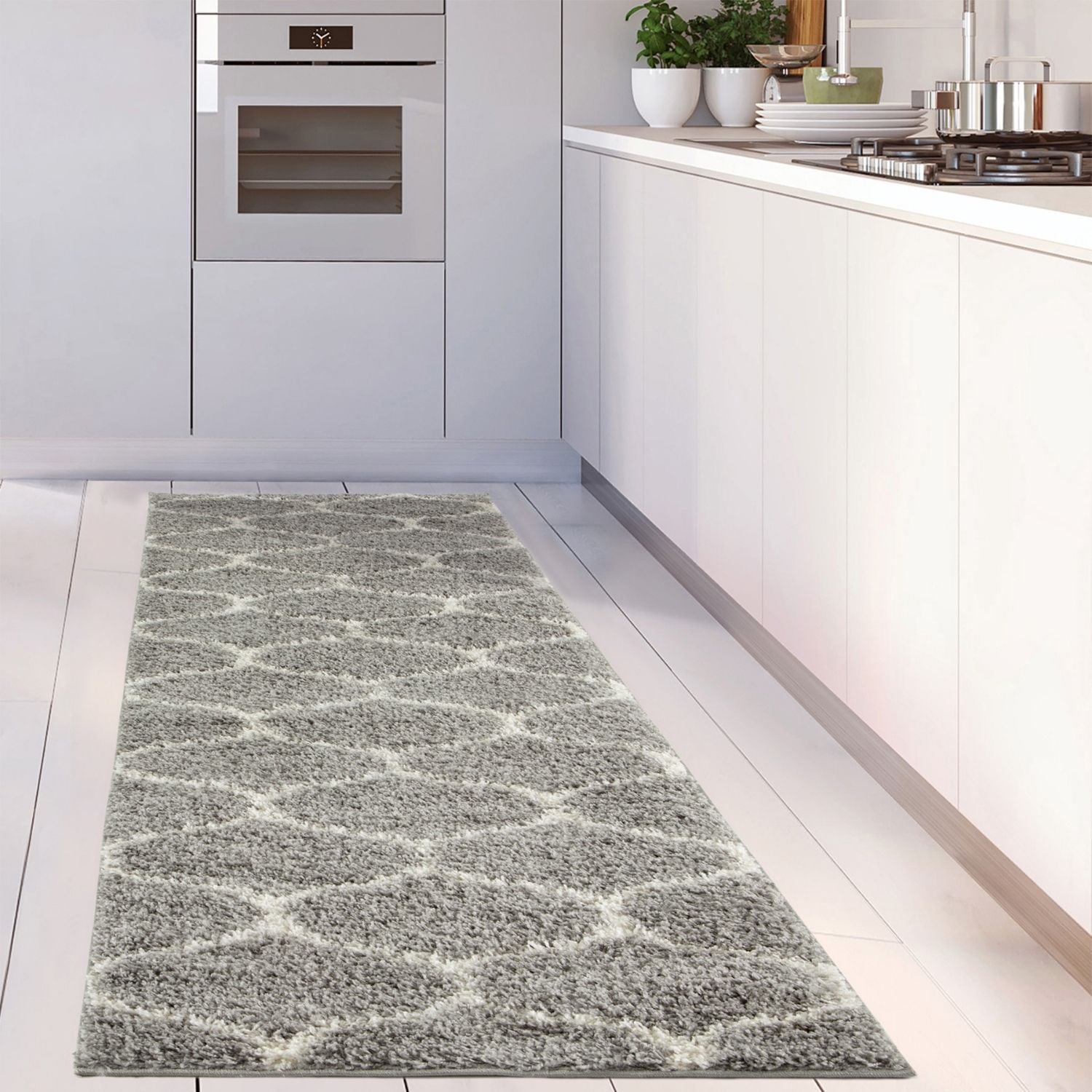Moroccan Grey Shaggy Rug | 610