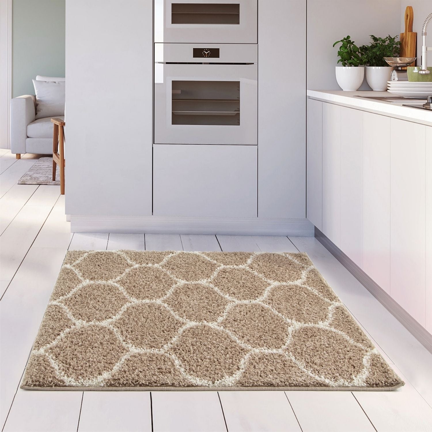 Moroccan Beige Shaggy Rug | 620