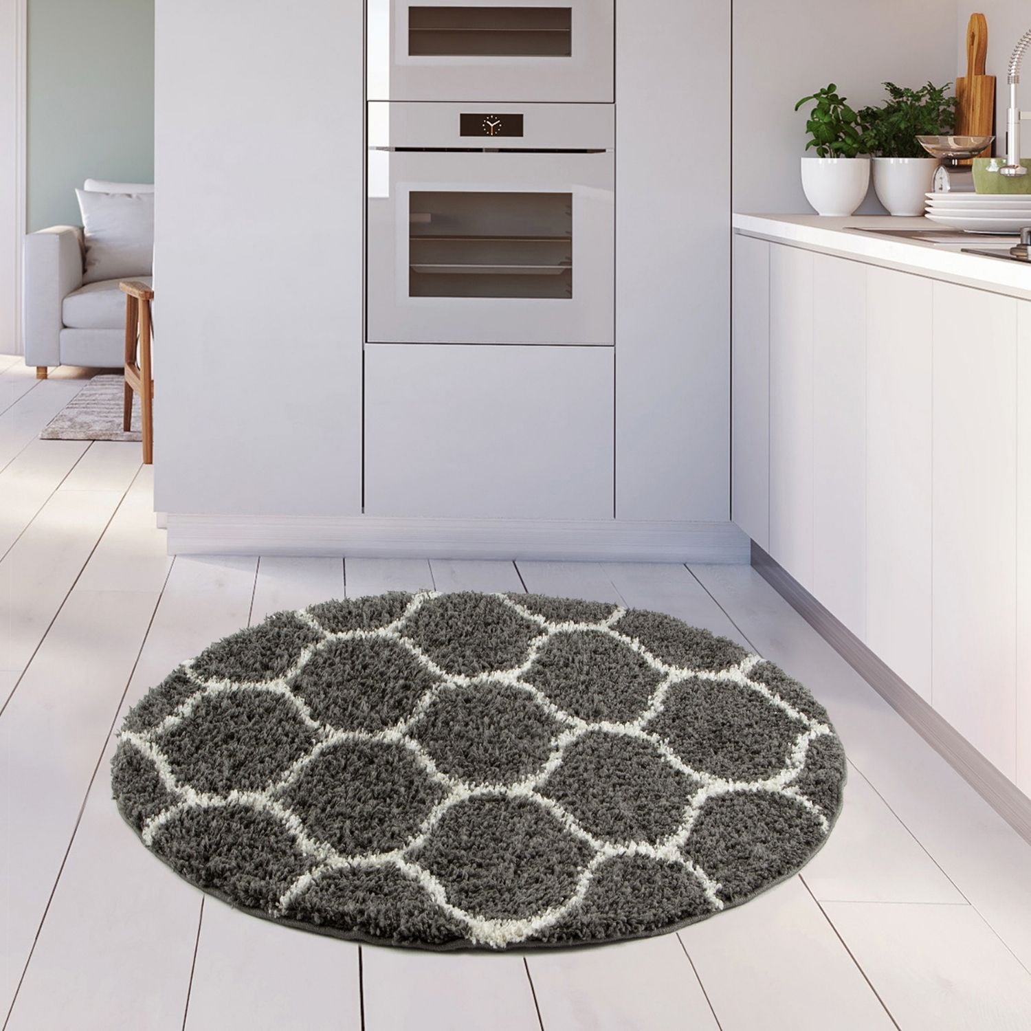 Moroccan Dark Grey Shaggy Rug | 640