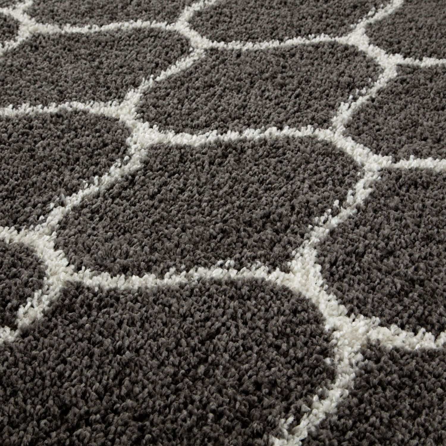 Moroccan Dark Grey Shaggy Rug | 640