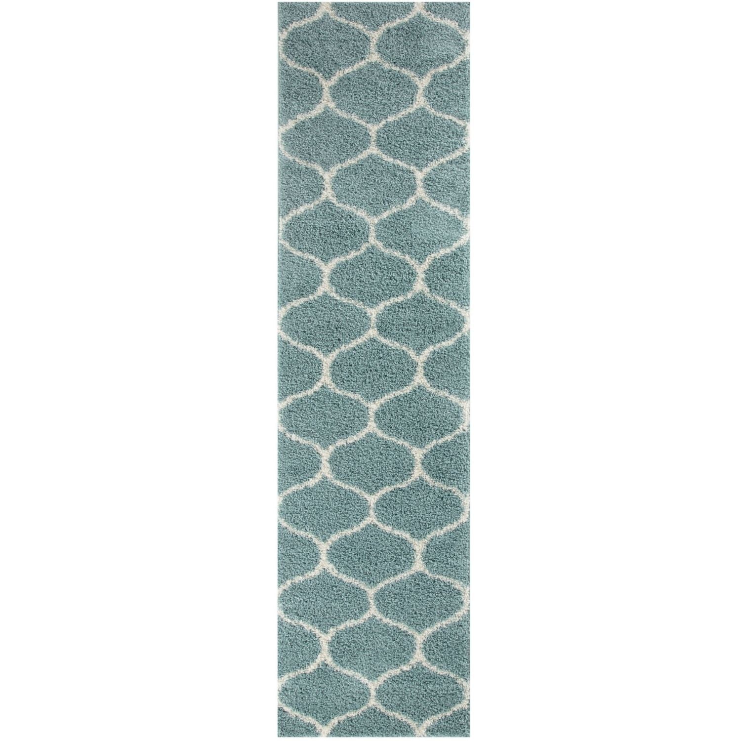 Moroccan Duck Egg Blue Shaggy Rug | 650