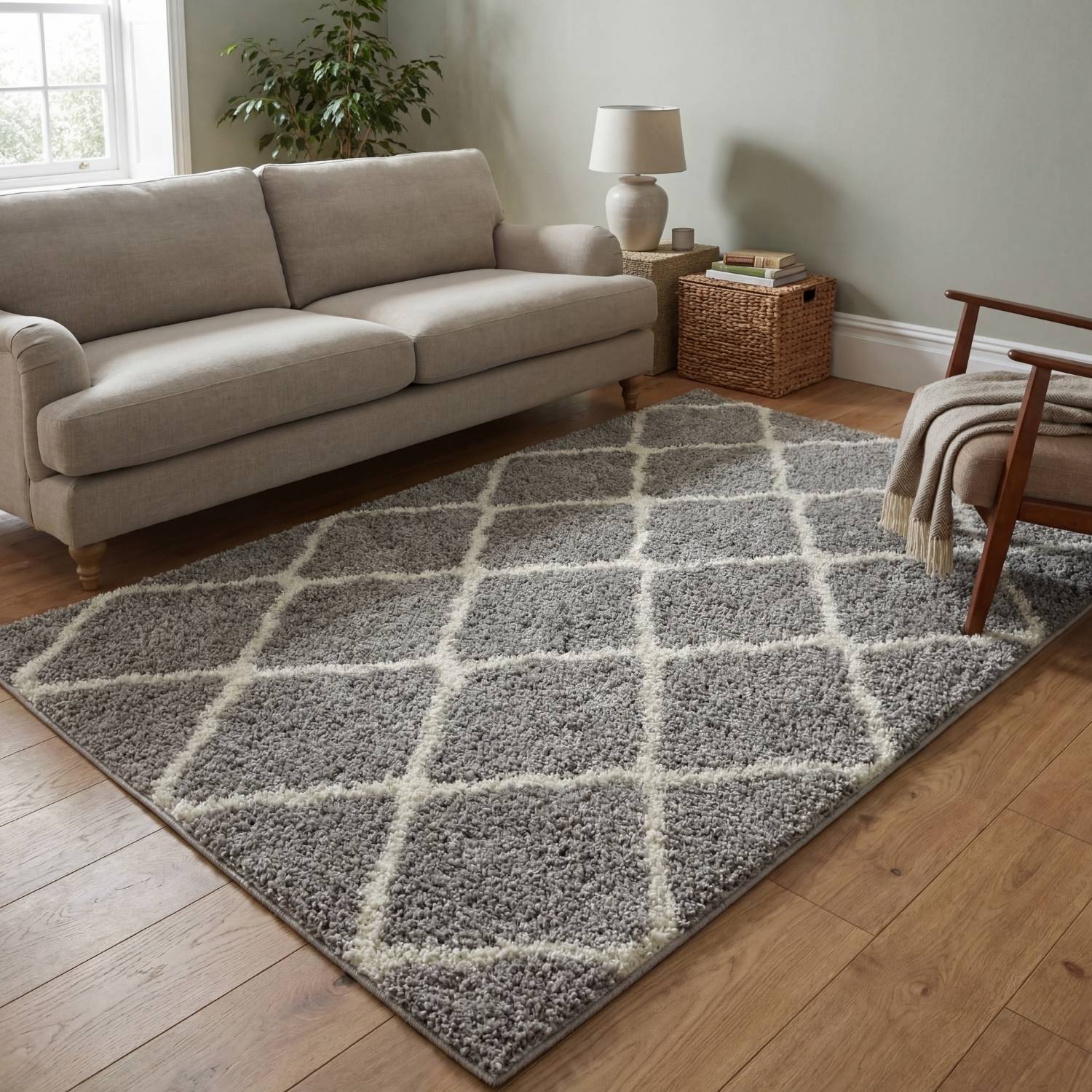 Moroccan Grey Shaggy Rug | 710