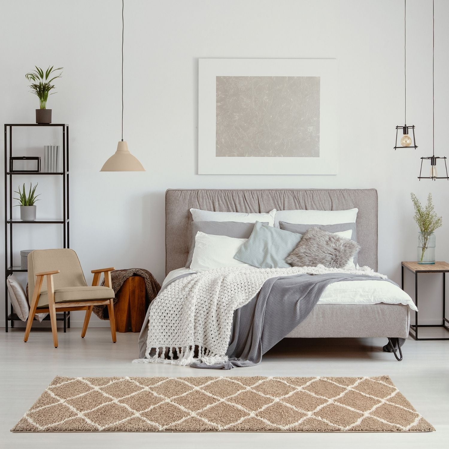 Moroccan Beige Shaggy Rug | 720