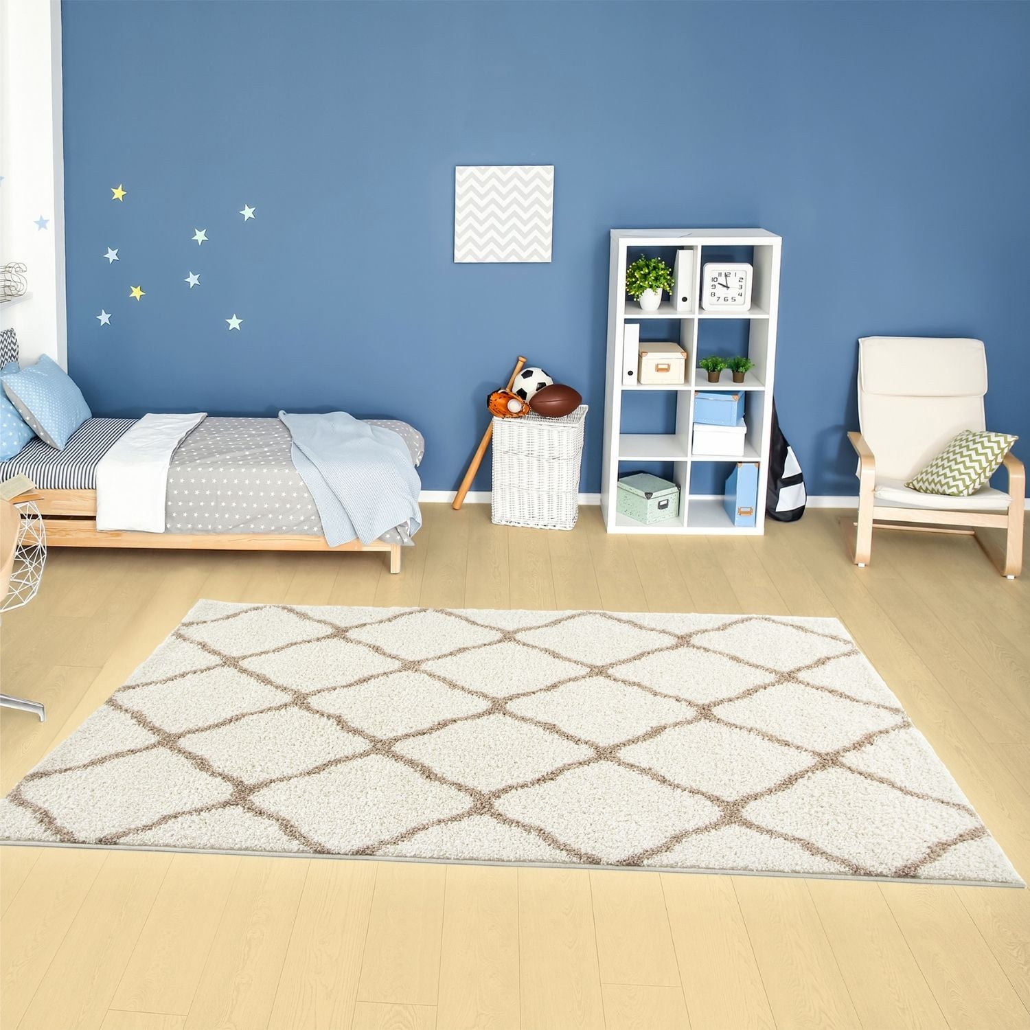 Moroccan Ivory Shaggy Rug | 730