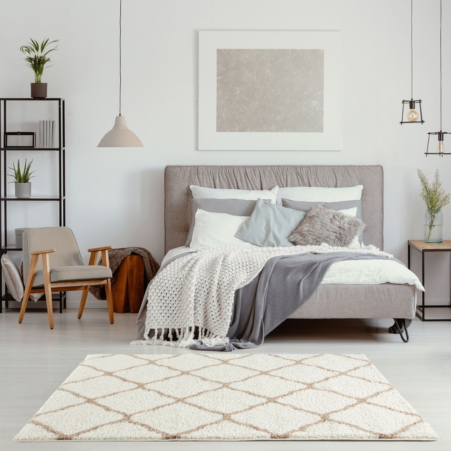 Moroccan Ivory Shaggy Rug | 730