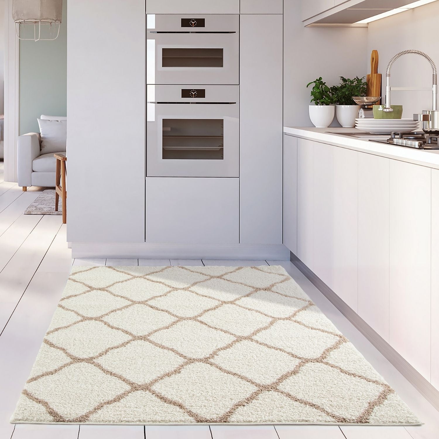 Moroccan Ivory Shaggy Rug | 730