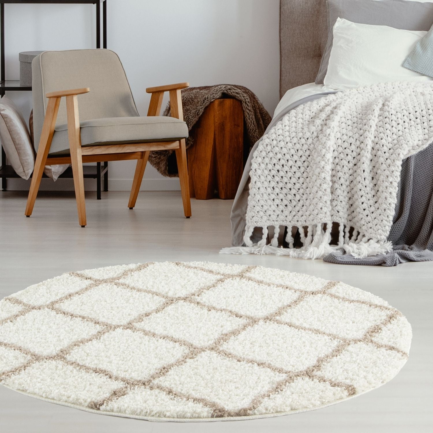 Moroccan Ivory Shaggy Rug | 730