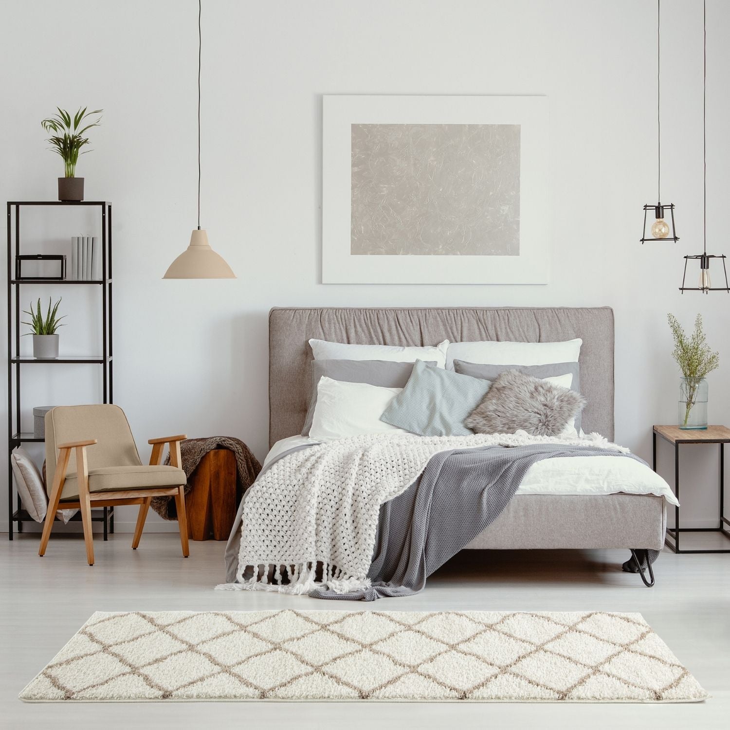 Moroccan Ivory Shaggy Rug | 730