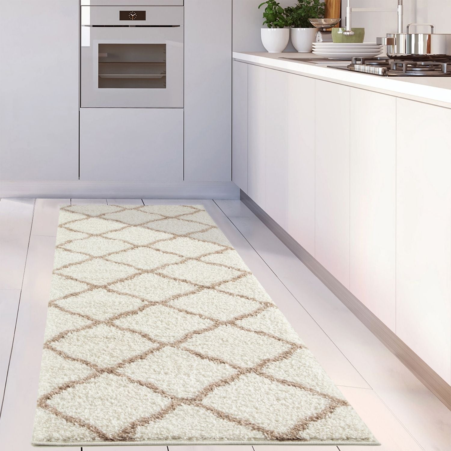 Moroccan Ivory Shaggy Rug | 730