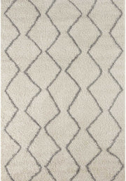 Moroccan Ivory Grey Shaggy Rug | 800