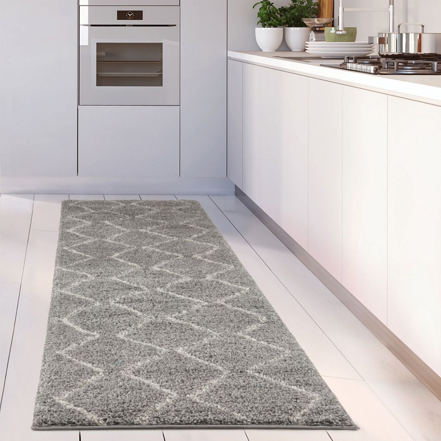 Moroccan Grey Shaggy Rug | 810