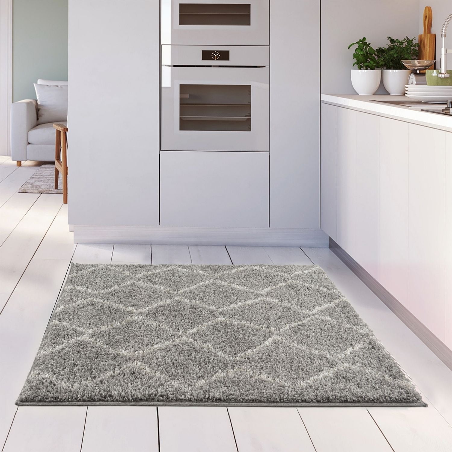 Moroccan Grey Shaggy Rug | 810