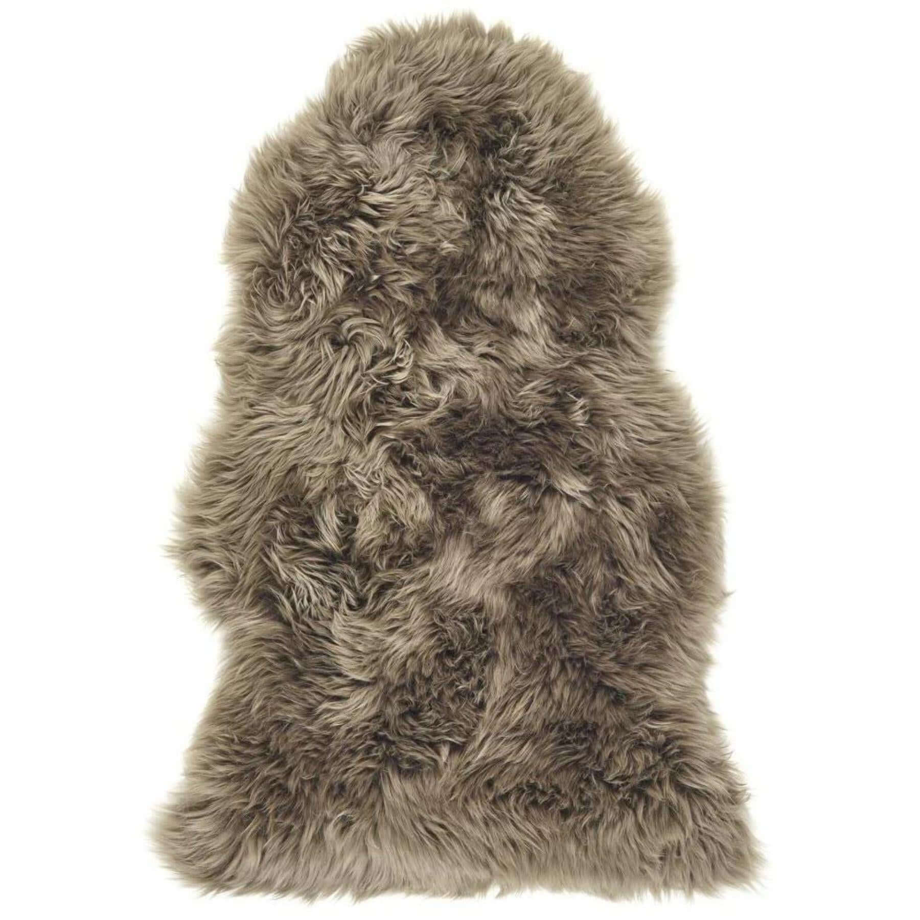 Genuine Khaki/Taupe Sheepskin Faux Fur Rug