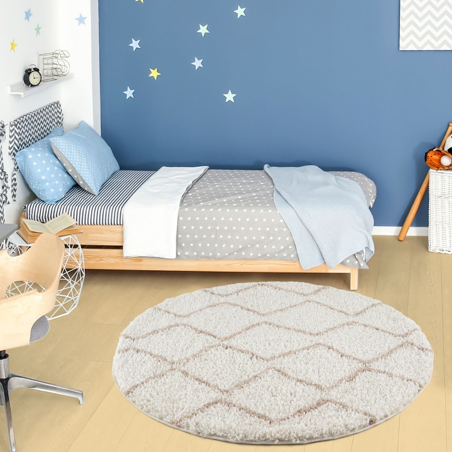 Moroccan Ivory Beige Shaggy Rug | 830