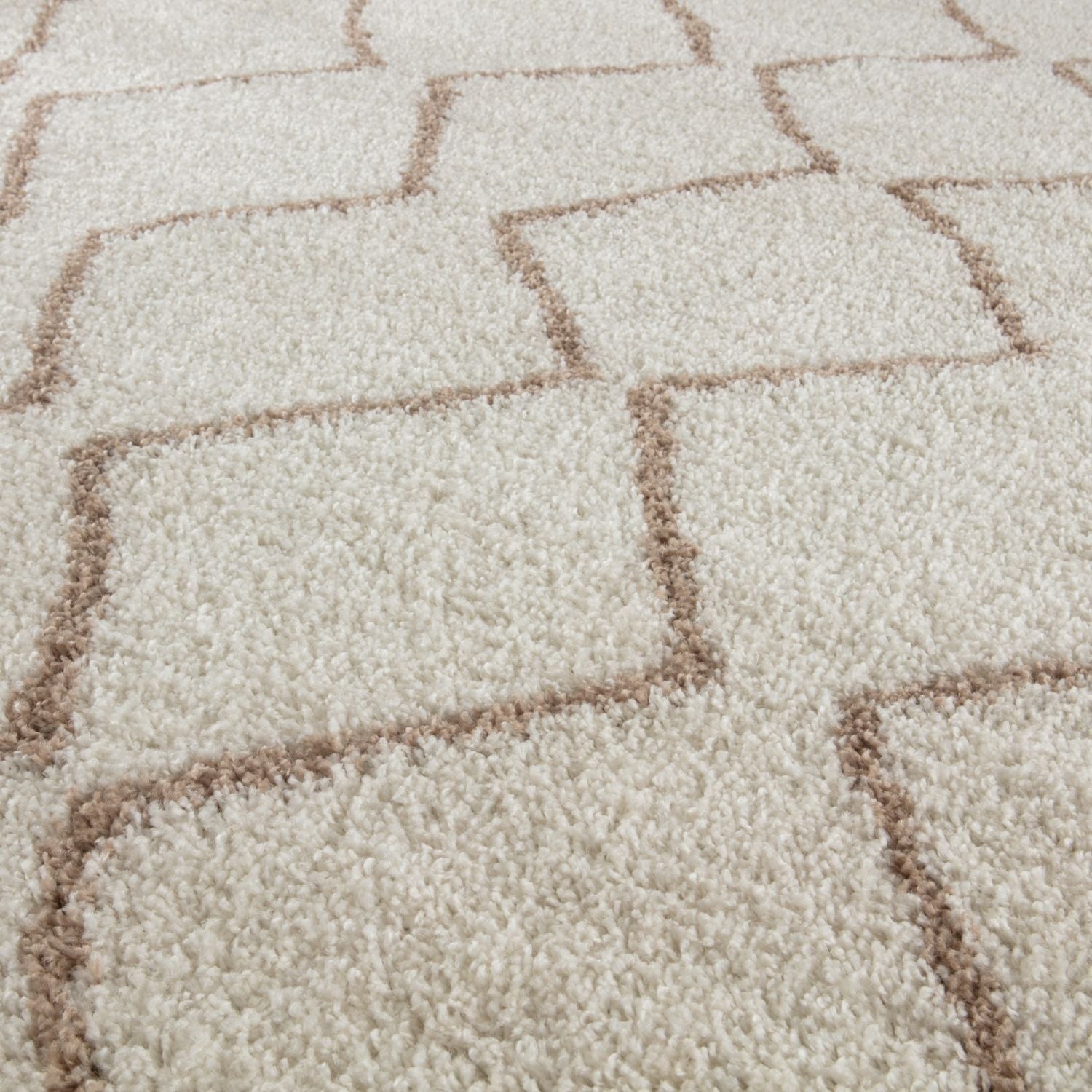 Moroccan Ivory Beige Shaggy Rug | 830