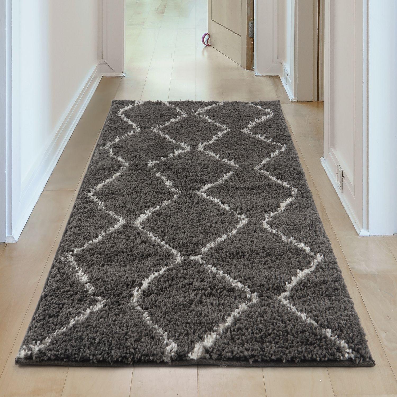 Moroccan Dark Grey Shaggy Rug | 840