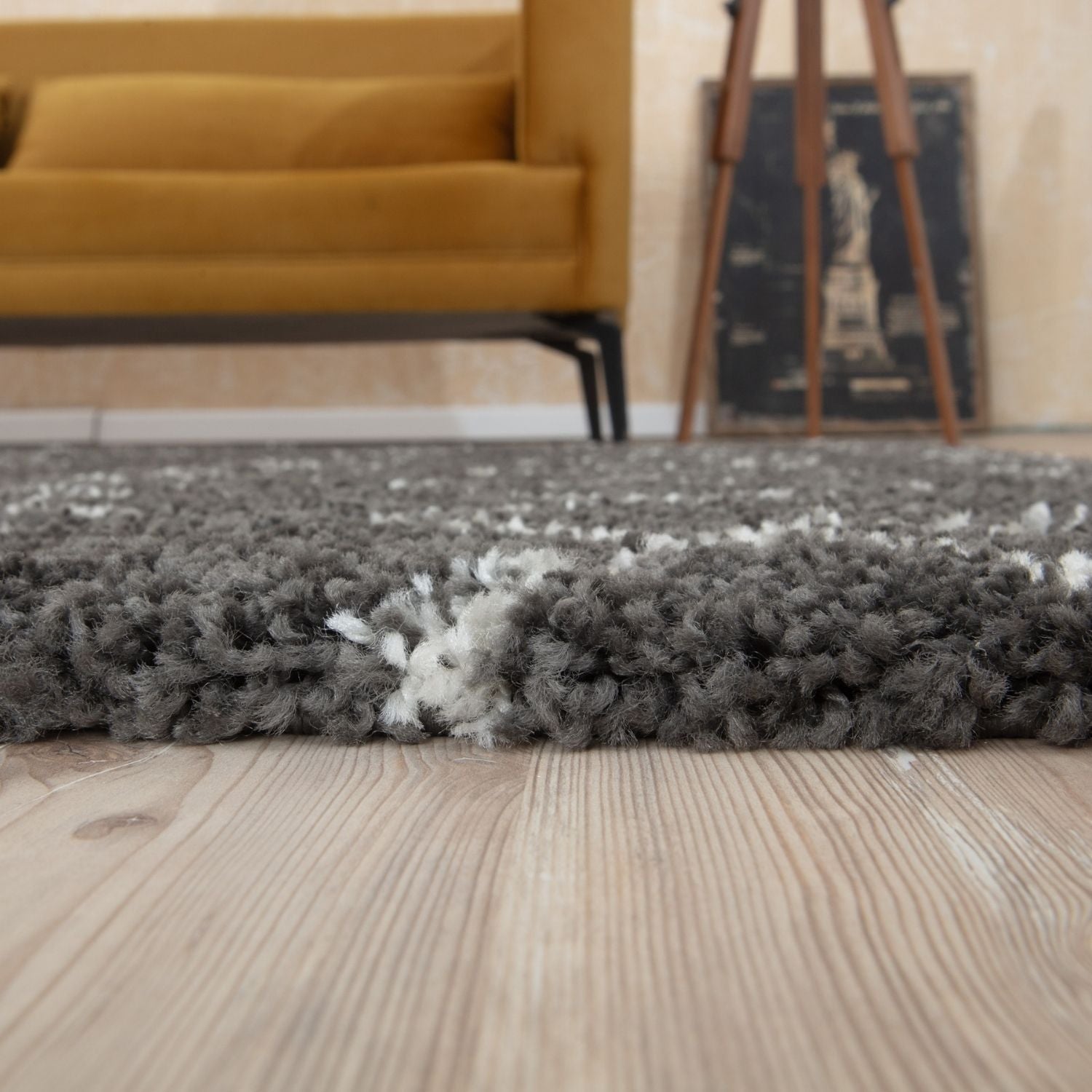 Moroccan Dark Grey Shaggy Rug | 840