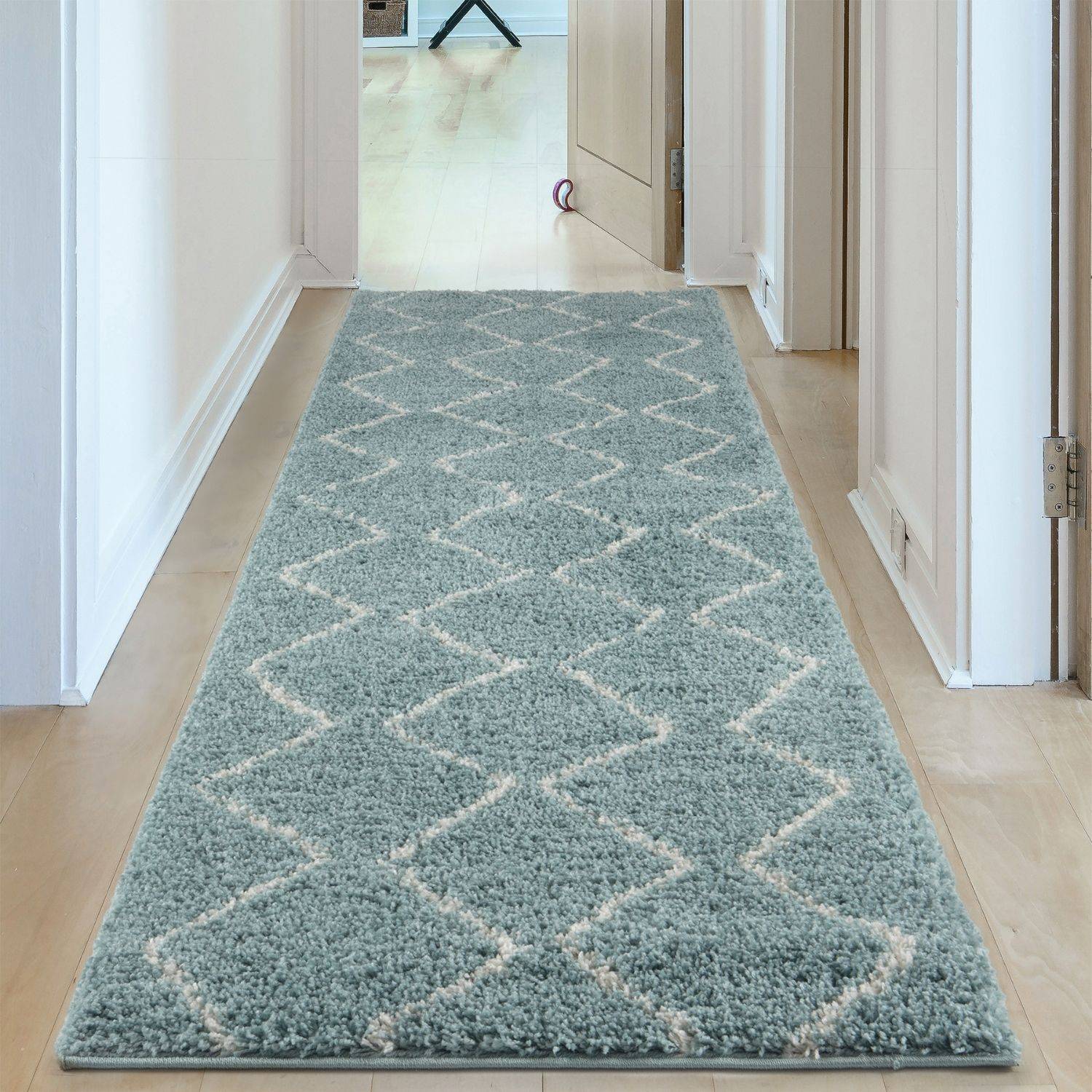 Moroccan Duck Egg Blue Shaggy Rug | 850