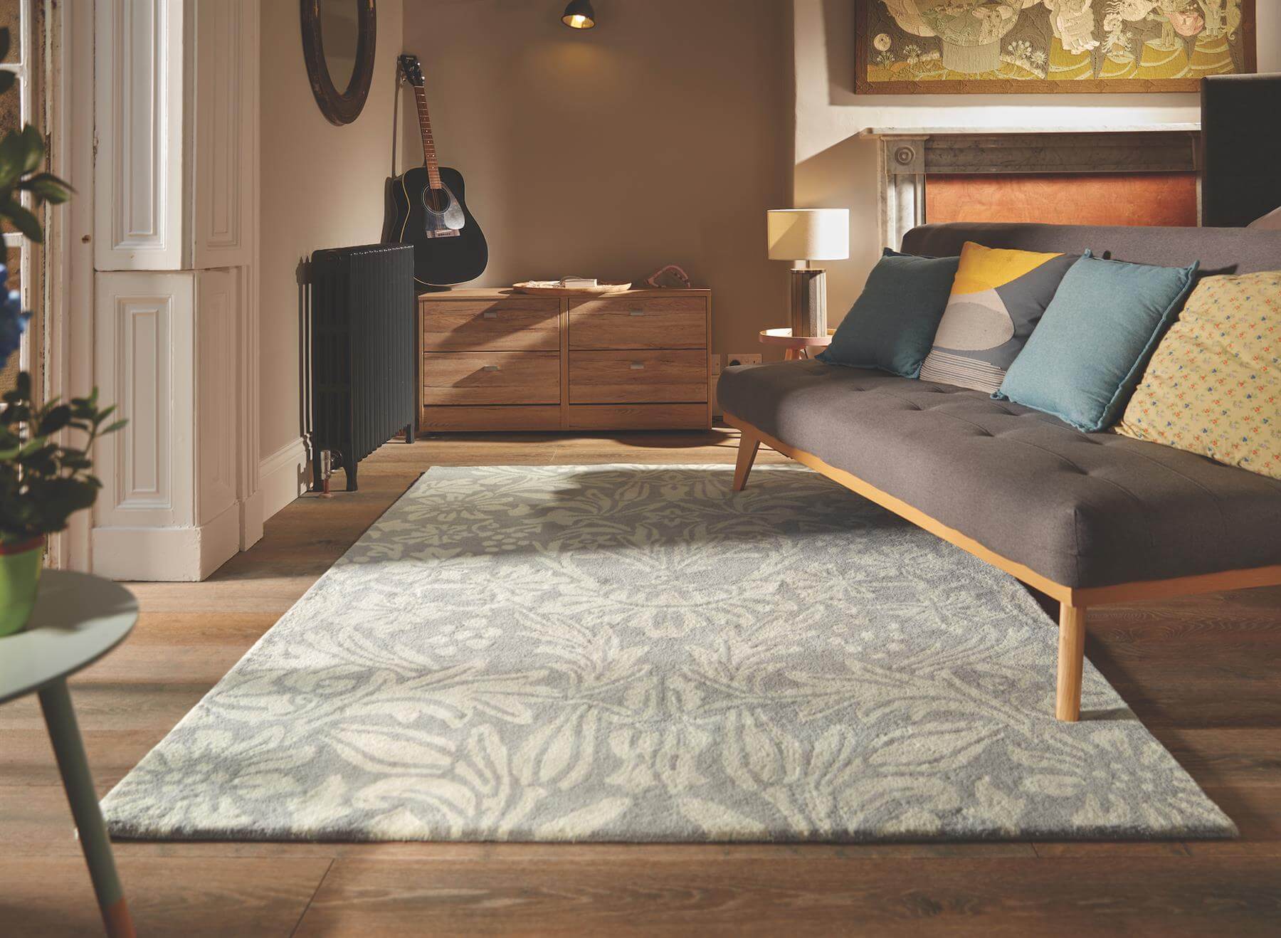 Heritage Lavender Floral Wool Rug