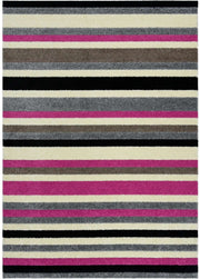 Linea Striped Pink Washable Rug