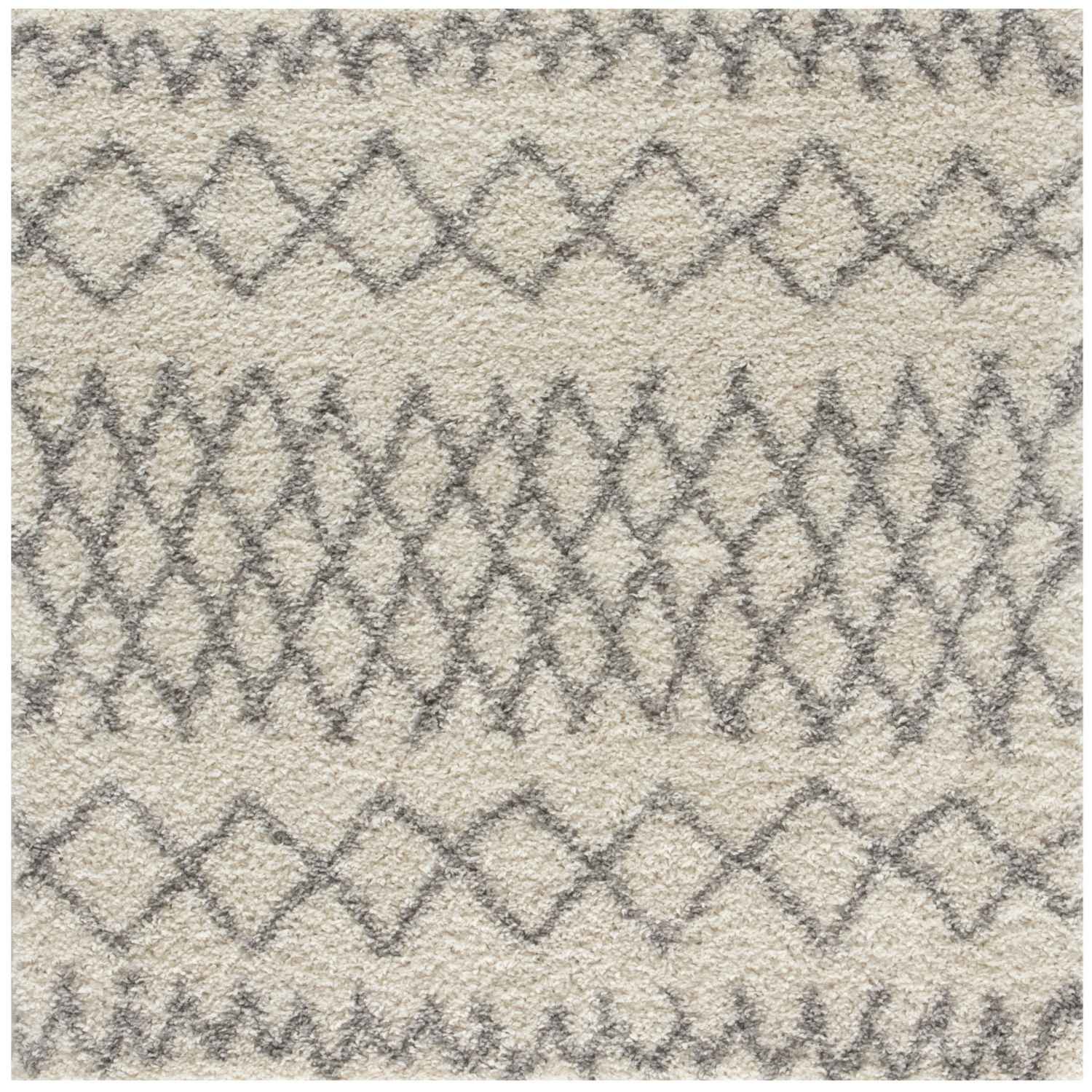 Moroccan Ivory Grey Shaggy Rug | 900