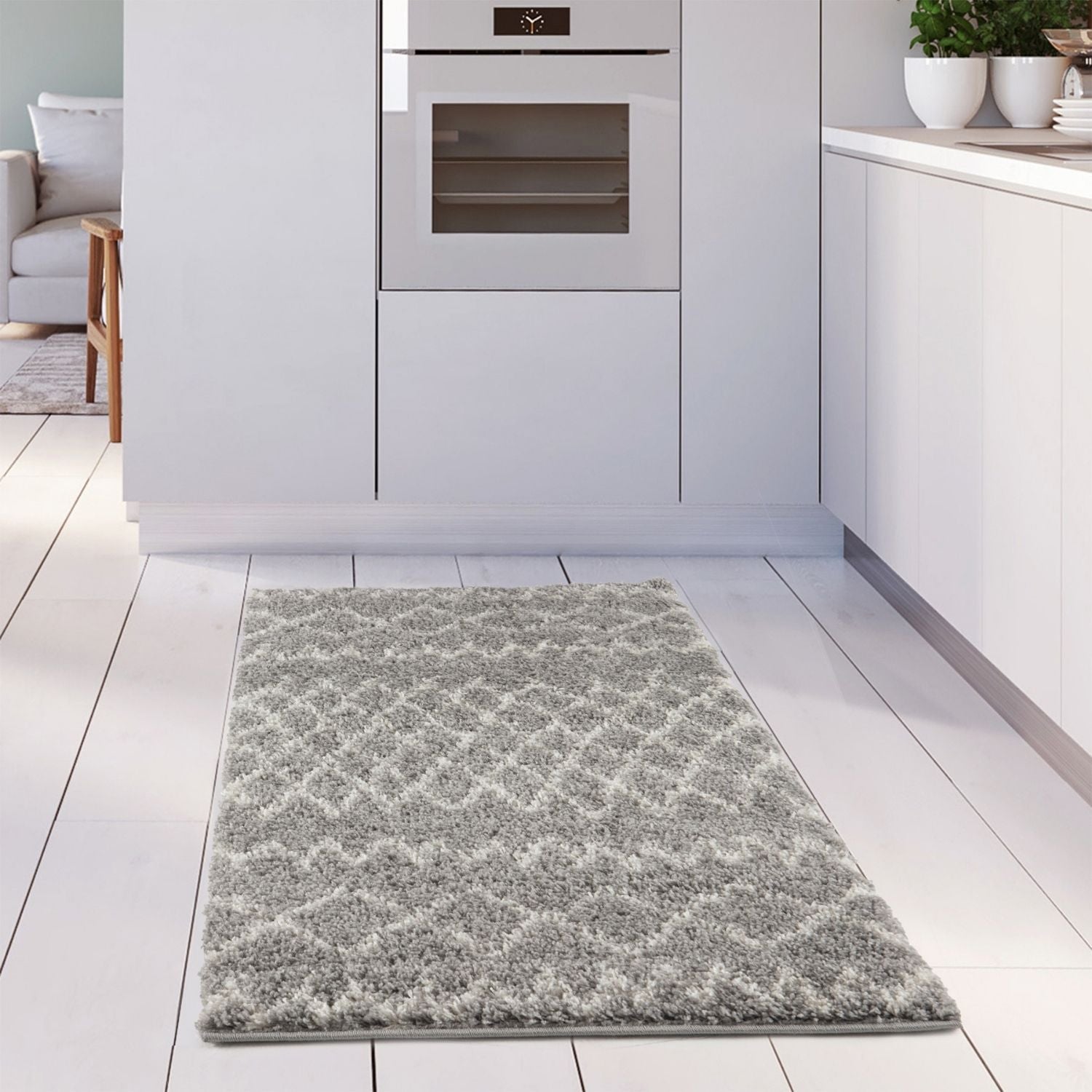 Moroccan Grey Shaggy Rug | 910