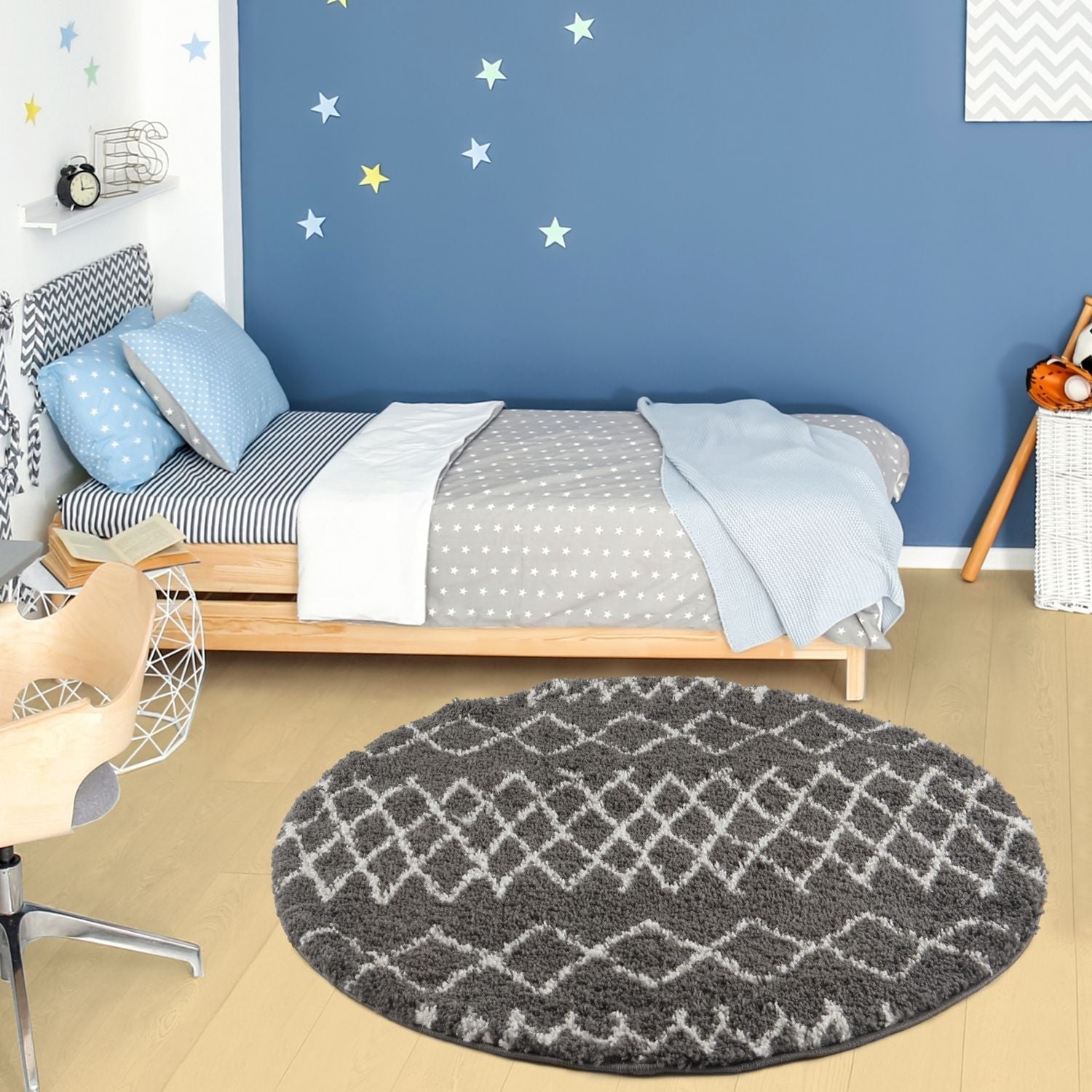 Moroccan Dark Grey Shaggy Rug | 940