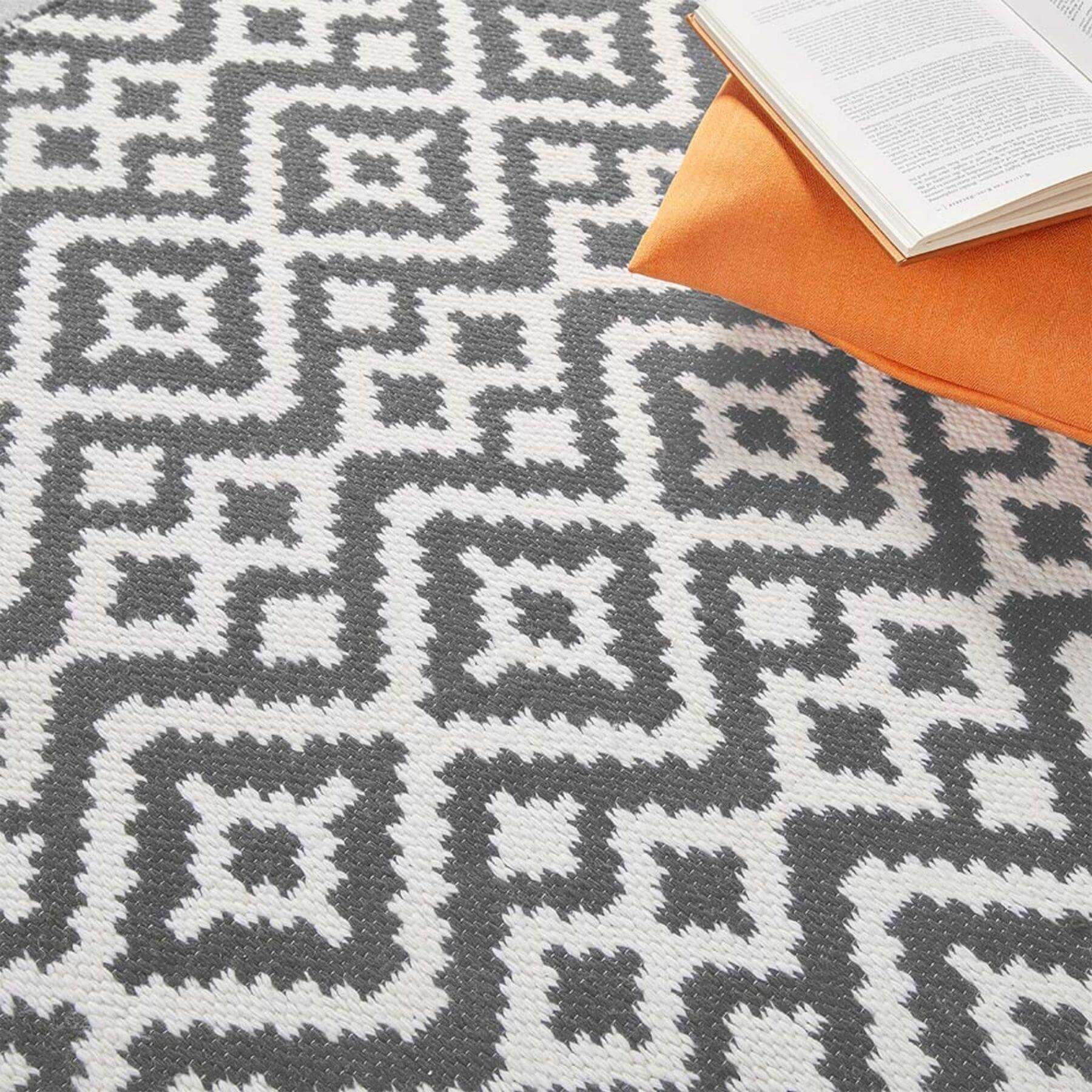Aztec Grey Outdoor Rug