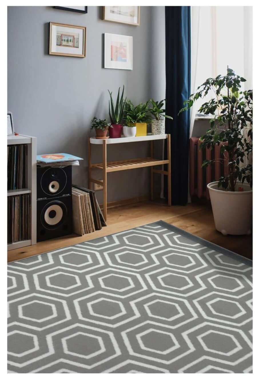 Maestro Honeycomb Grey Rug | 3035 WS25